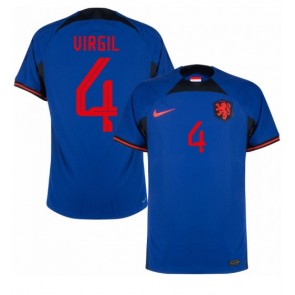 Holandia Virgil van Dijk #4 Koszulka Wyjazdowych MŚ 2022 Krótki Rękaw